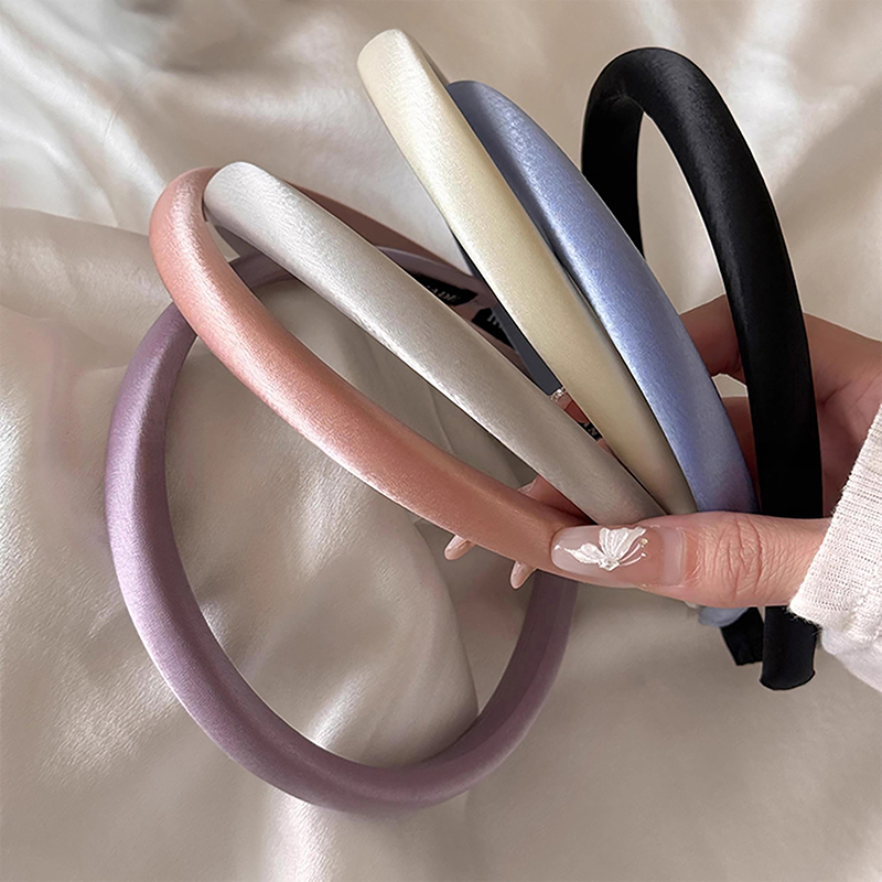 Hair Care Lotion - Vintage Solid Cream Color Hairband Satin