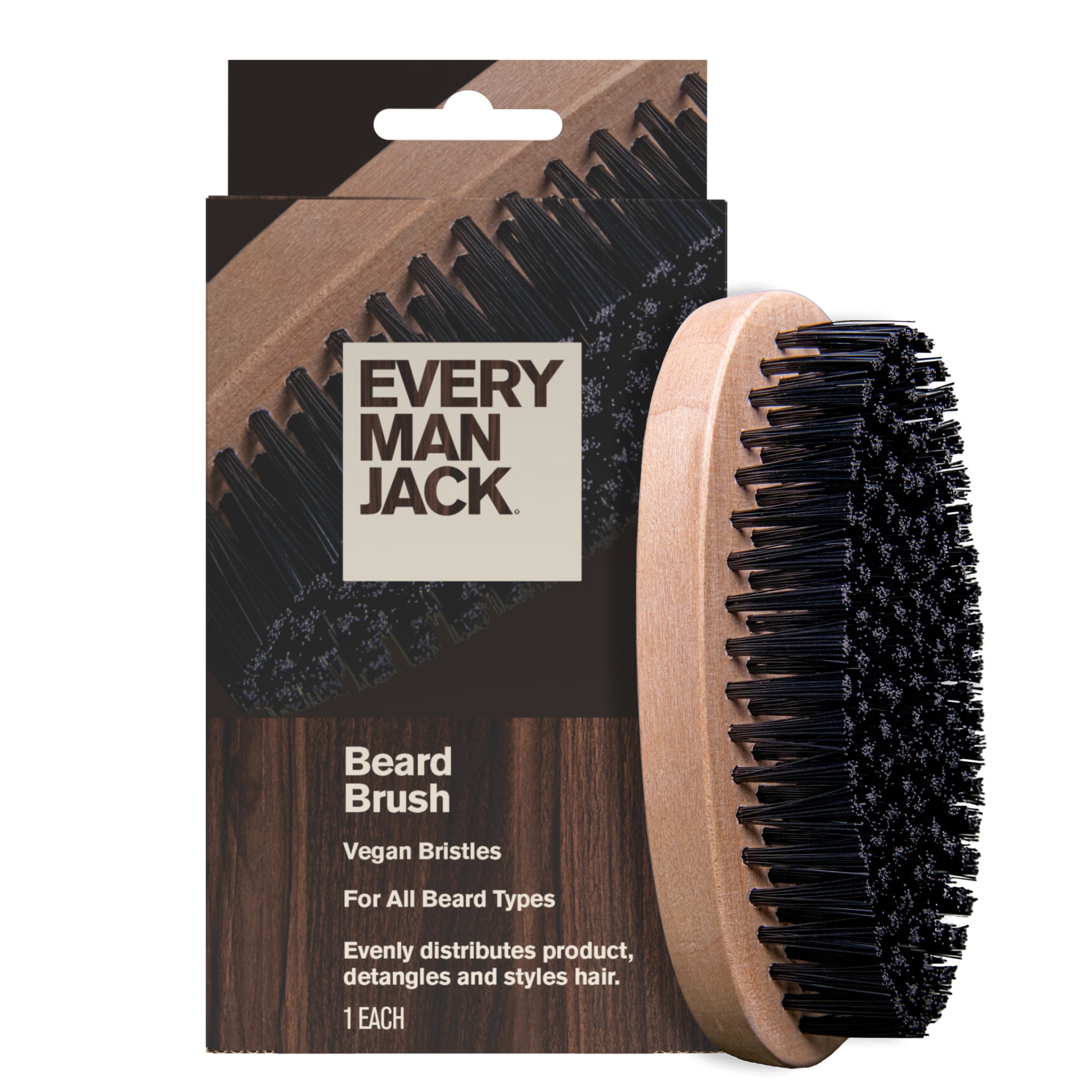 Hair Care Vegan - Men's Beard Brush with Cruelty-Free Vegan
