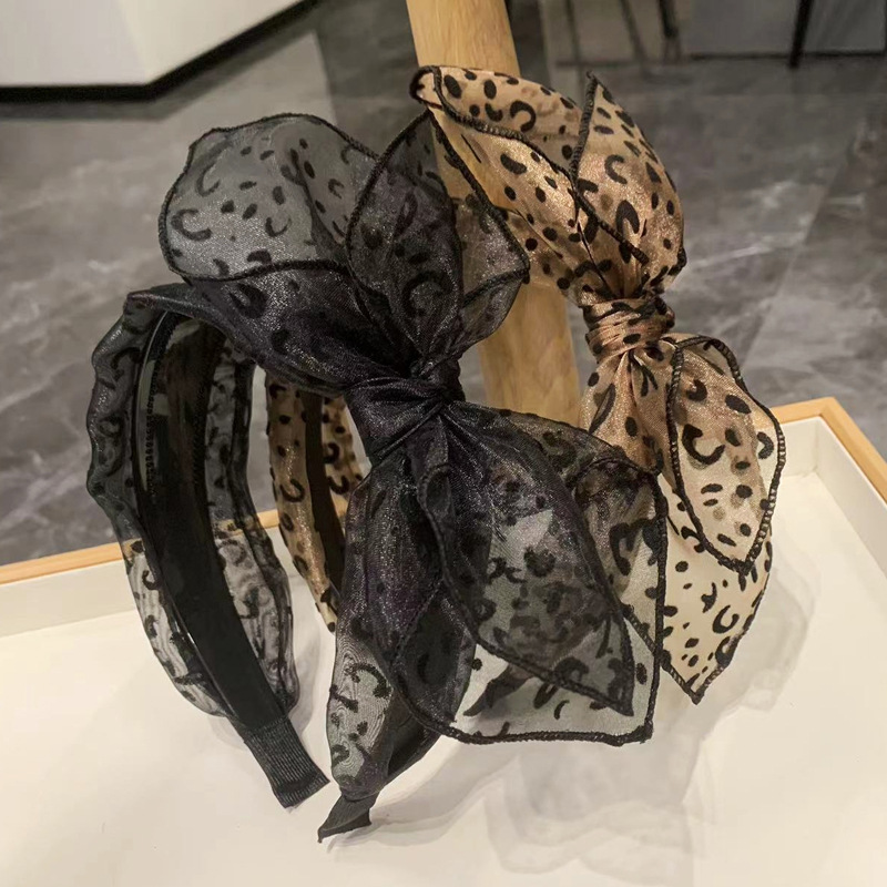 Hair Net Invisible - Vintage Leopard Print Hairband for Women