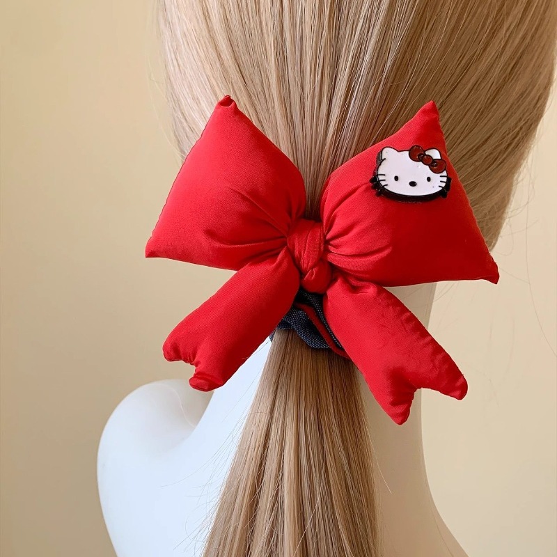 Hair Care Korea - Cute cartoon red Hello kitty bow