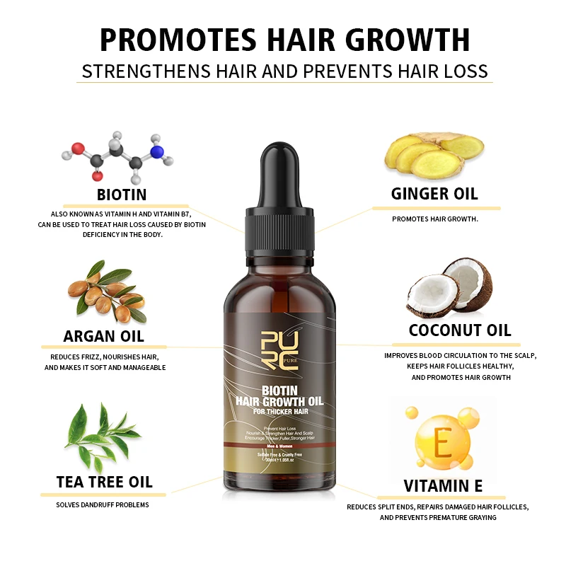PURC Biotin Hair Oil Hair Grow - Hair Care Vegan ulasan dan harga