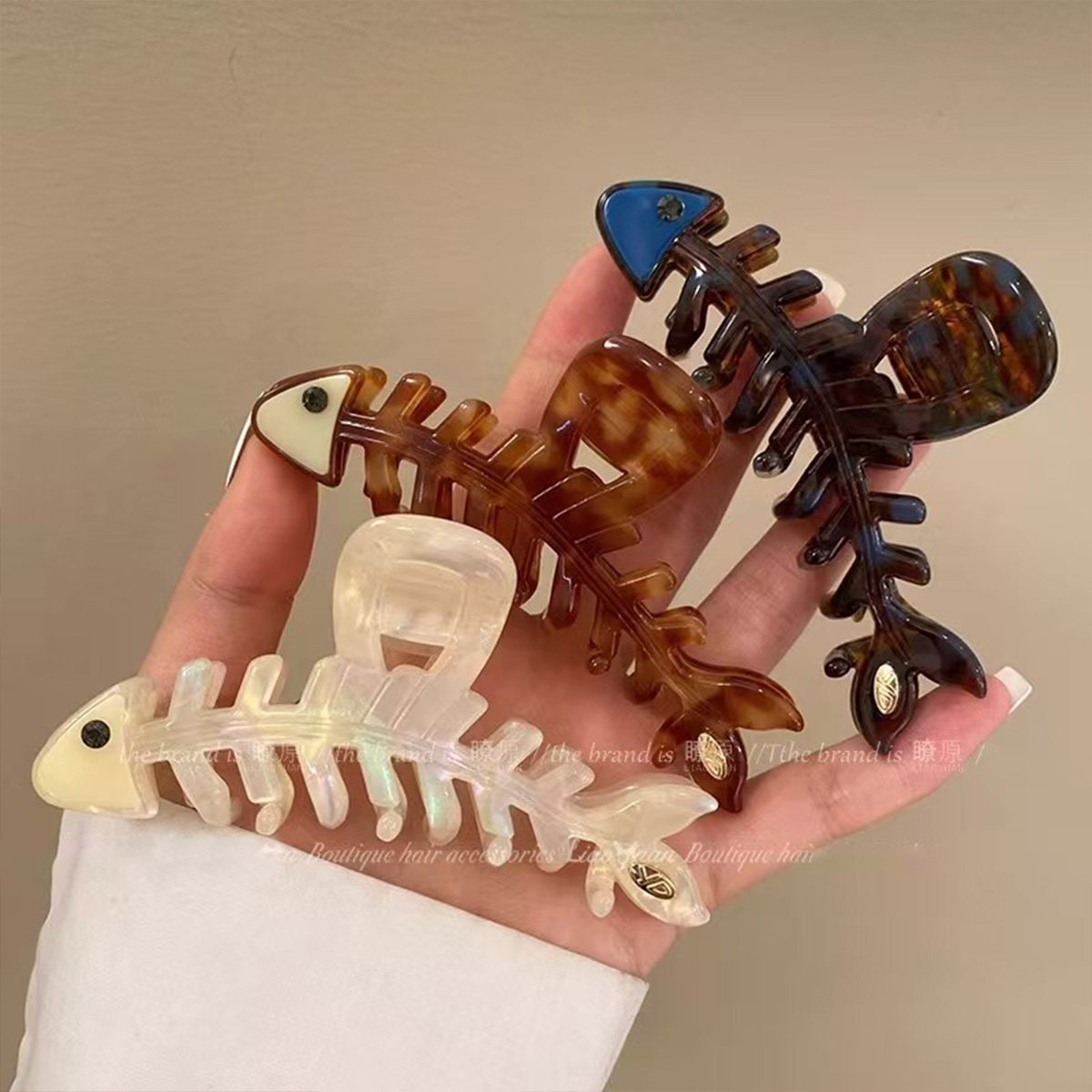 1PC Fashion large acetate fish - Hair Clip Claw Large ulasan dan harga