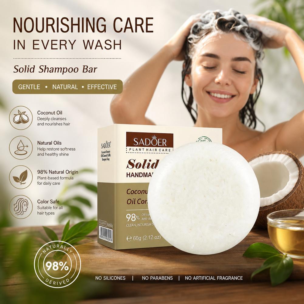 SADOER 60g Coconut Shampoo Her - Hair Care Herbal Products ulasan dan harga