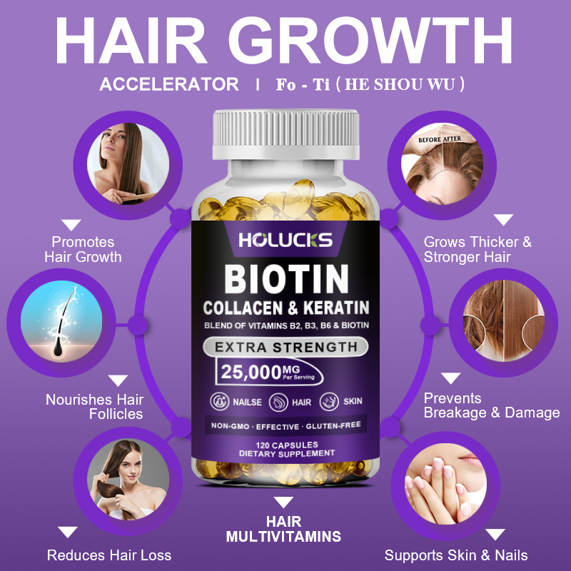 Biotin Collagen & Keratin Caps - Hair Care Keratin ulasan dan harga