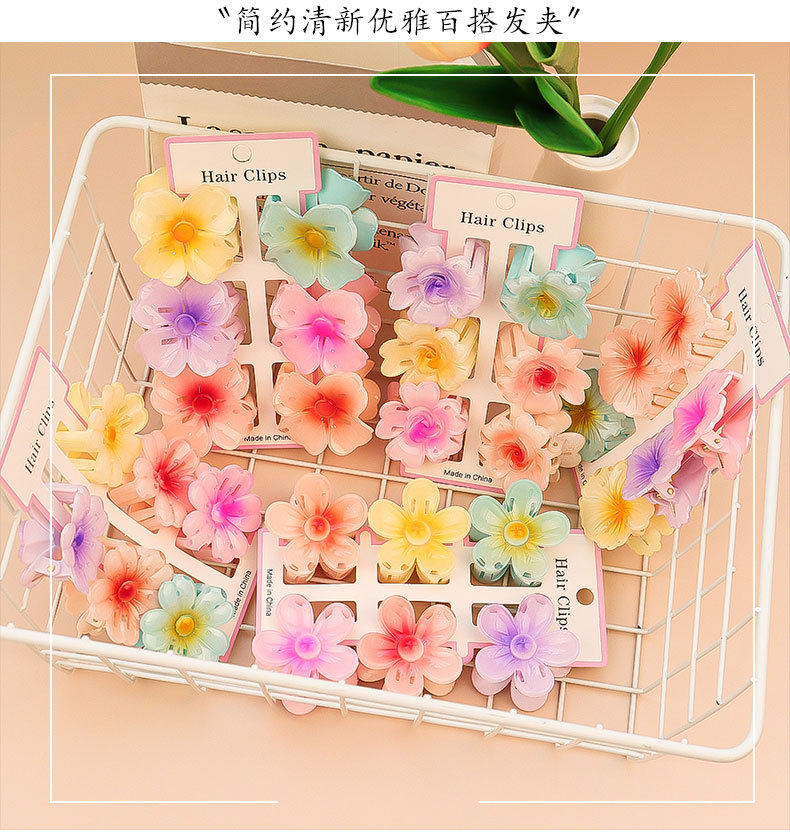 6Pcs Fashion Colorful Transpar - Hair Clip Claw Large ulasan dan harga
