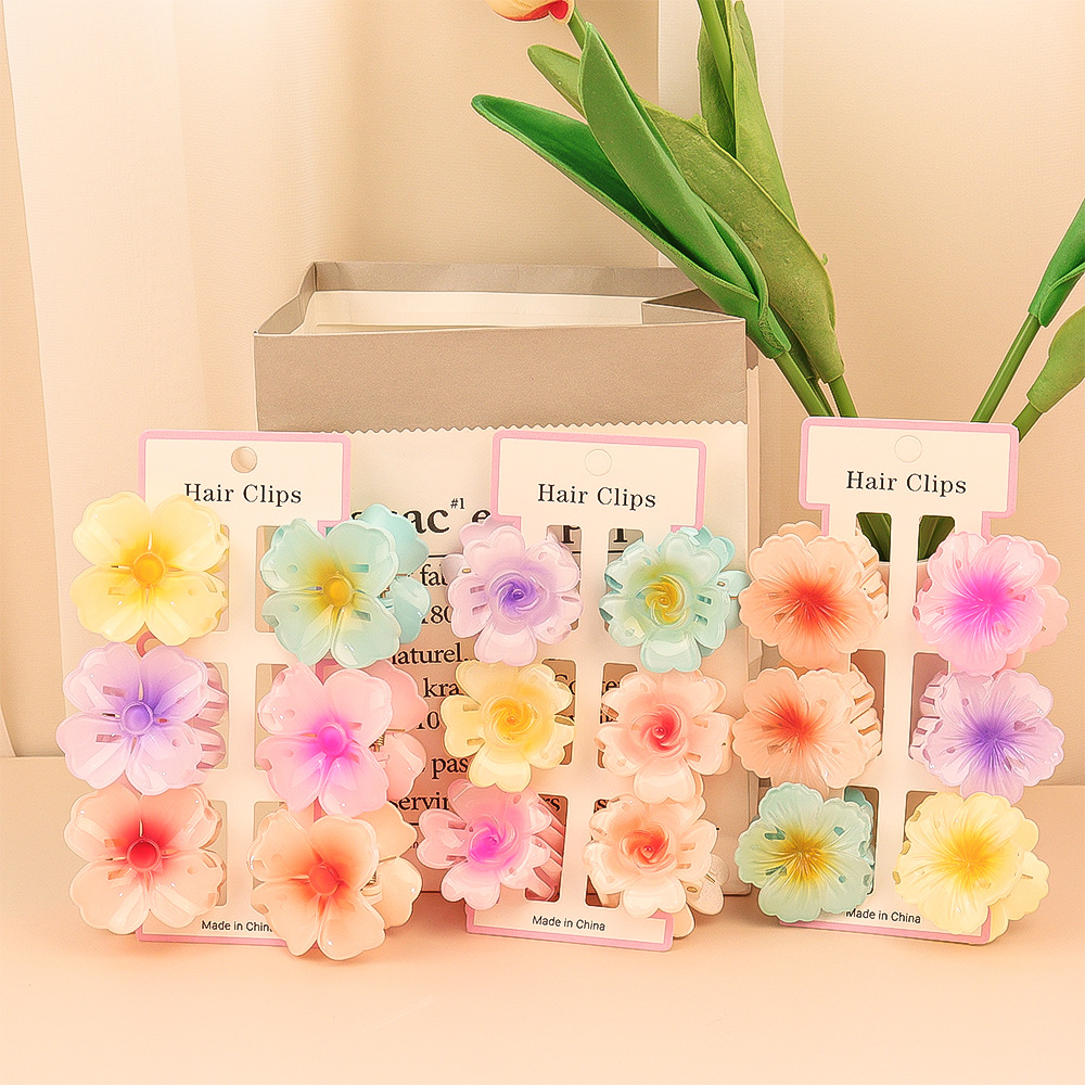 6Pcs Fashion Colorful Transpar - Hair Clip Claw Large ulasan dan harga
