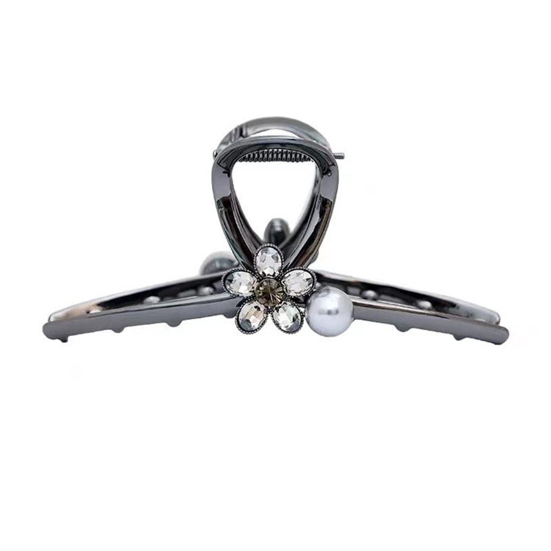 Black Crystal Flower Large Hai - Hair Clip Claw Large ulasan dan harga