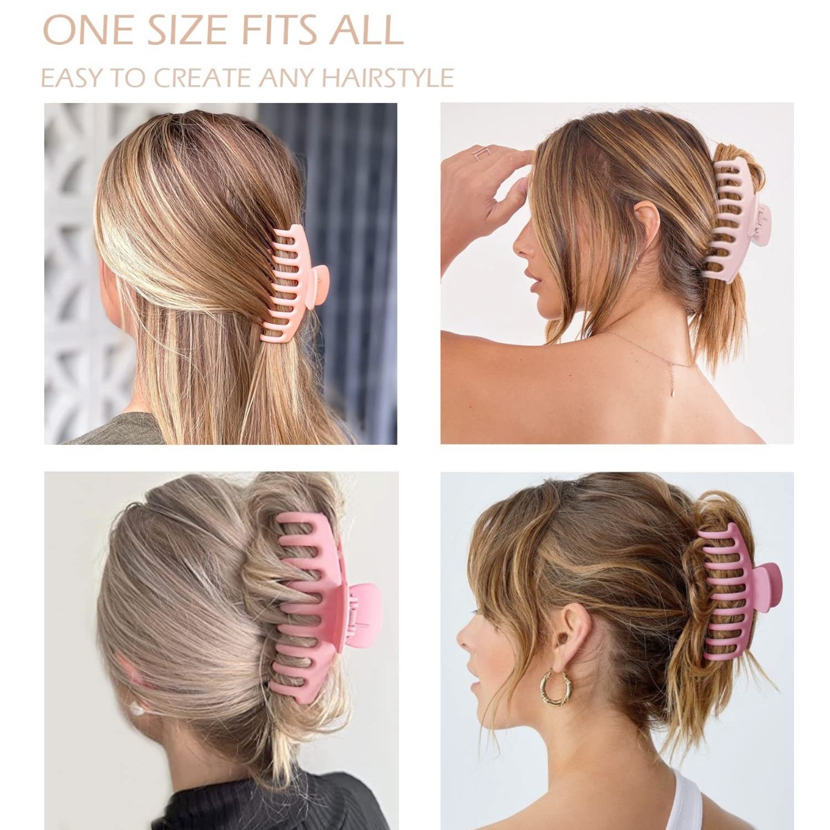 12Pcs Neutral Tone Plastic Hai - Hair Clip Claw Large ulasan dan harga