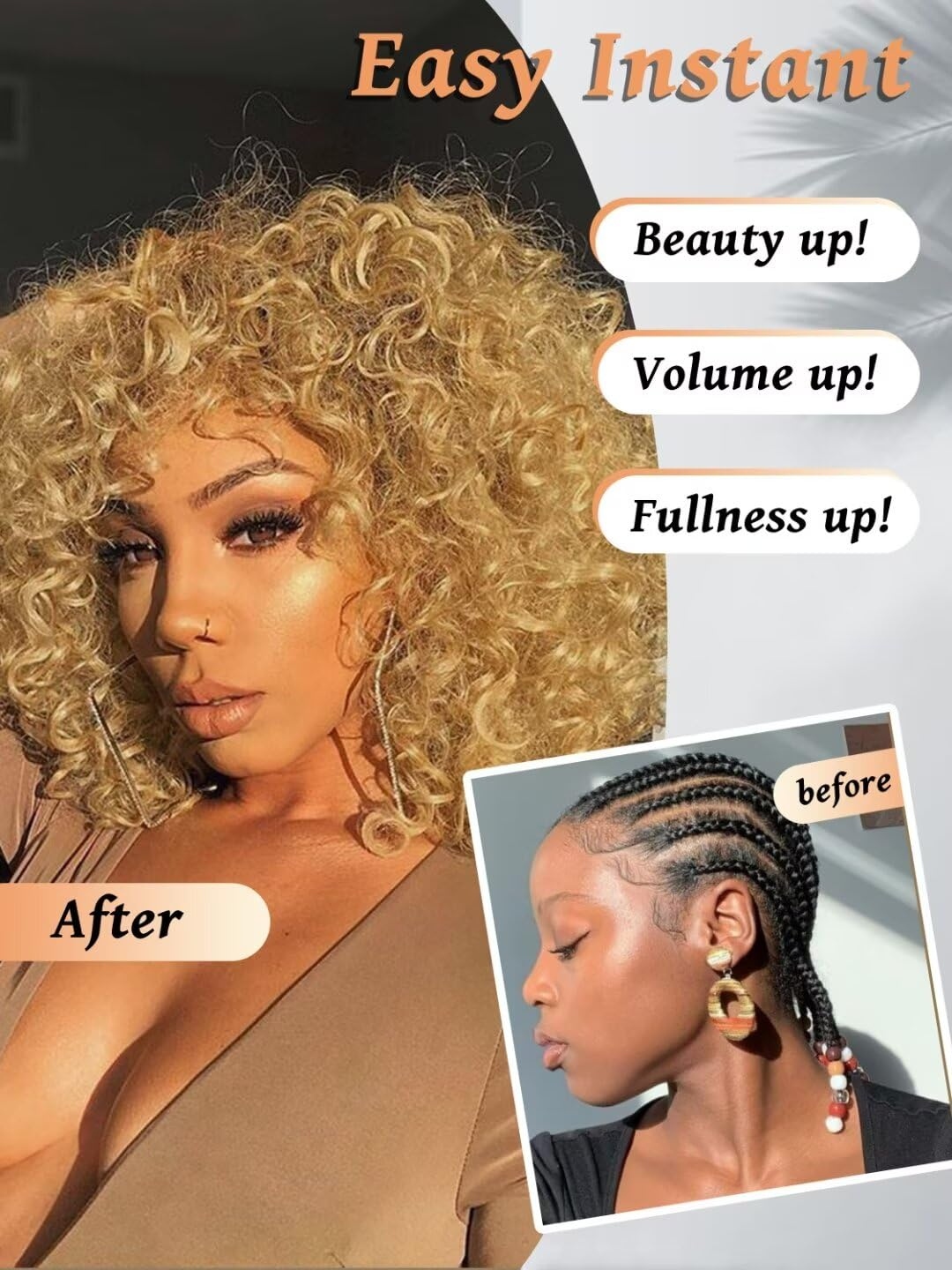 Honey Blonde Small Spirals Cur - Feather Hair Extension ulasan dan harga