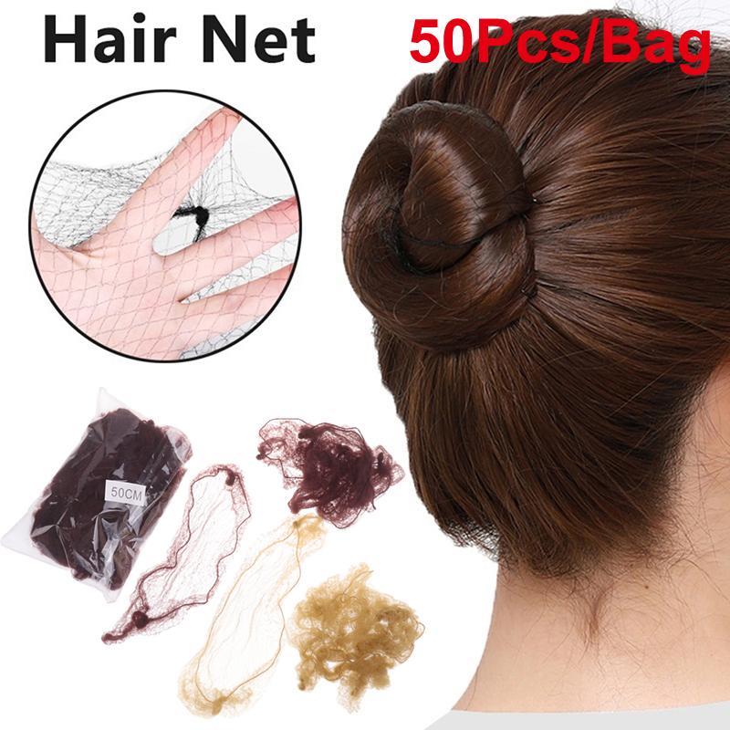 New 50Pcs Hair Net Elastic Bun - Hair Net Invisible ulasan dan harga