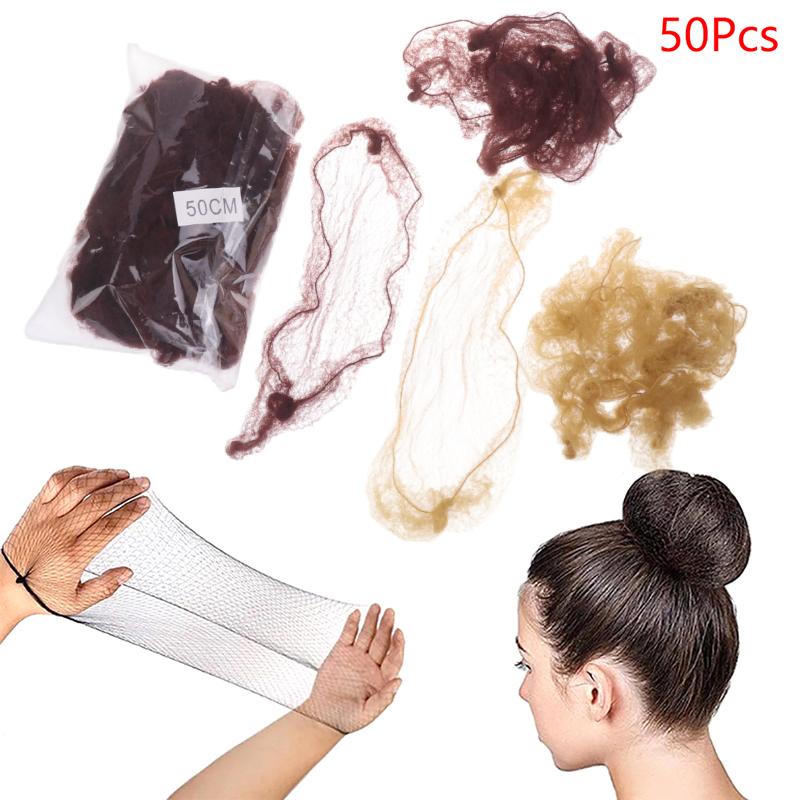 New 50Pcs Hair Net Elastic Bun - Hair Net Invisible ulasan dan harga