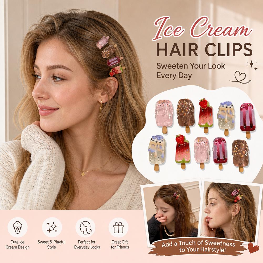 10Pcs Ice Cream Hair Clips Set - Hair Care Lotion ulasan dan harga