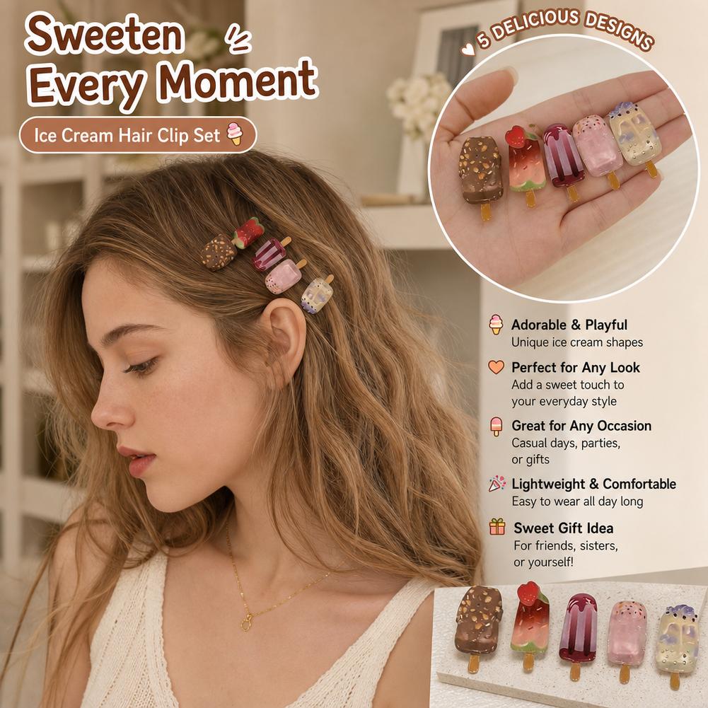 10Pcs Ice Cream Hair Clips Set - Hair Care Lotion ulasan dan harga