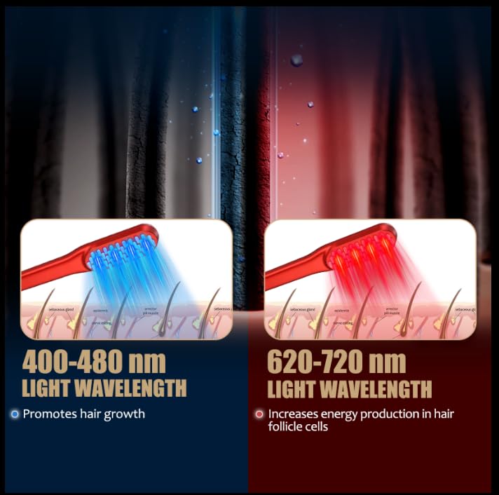 Laser Hair Growth Comb, Red Li - Hair Care Vegan ulasan dan harga