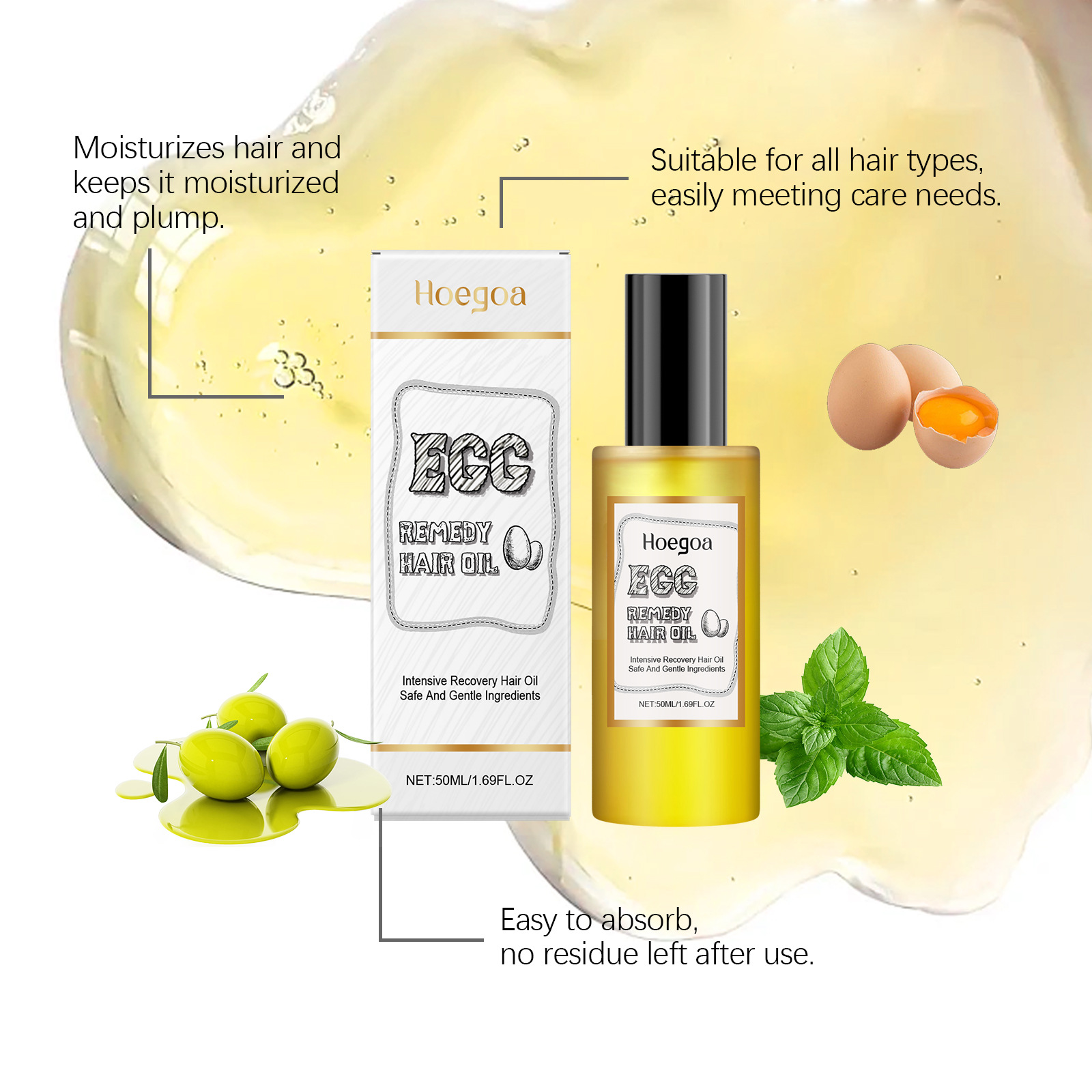 Egg Remedy Hair Oil Restore So - Hair Care Frizzy Hair ulasan dan harga