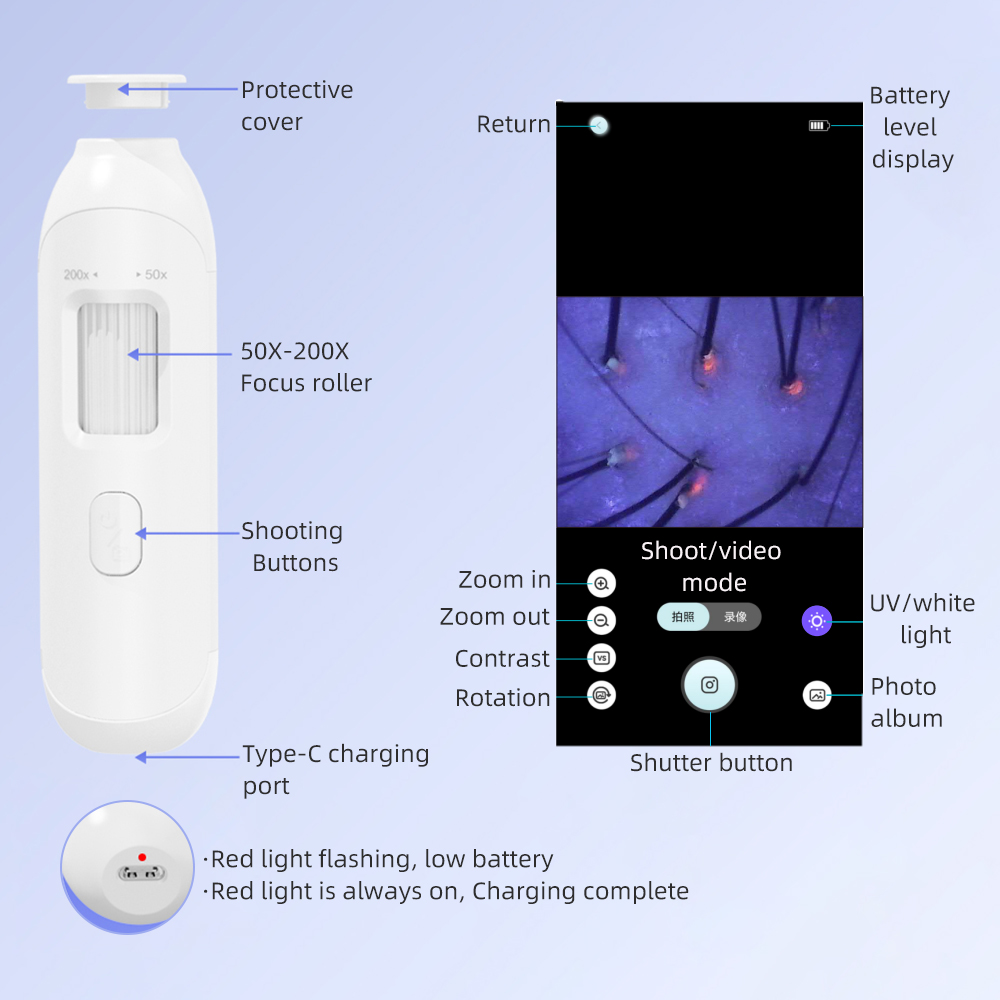 New 50X-200X Hair Follicles Sc - Hair Porosity Test ulasan dan harga