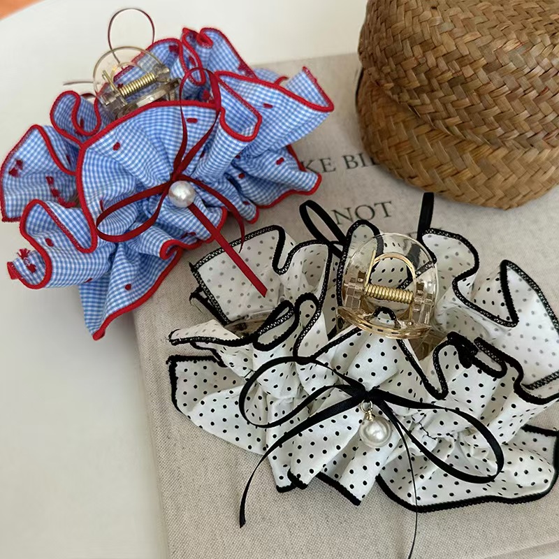 1pc Sweet and high-end fabric  - Hair Clip Claw Large ulasan dan harga